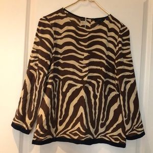 J.crew zebra print silk top